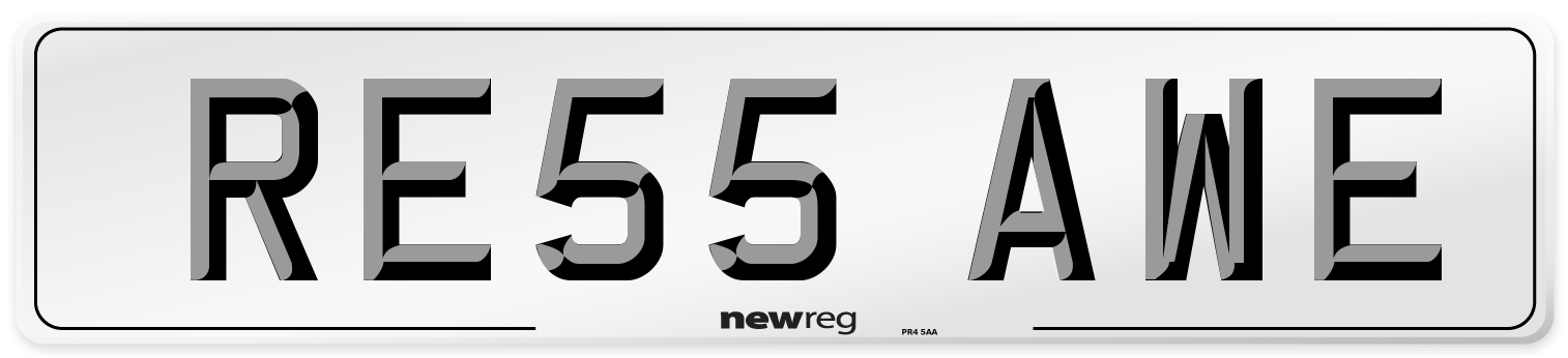 RE55 AWE Number Plate from New Reg